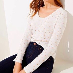 loft gold foil polka dot tee